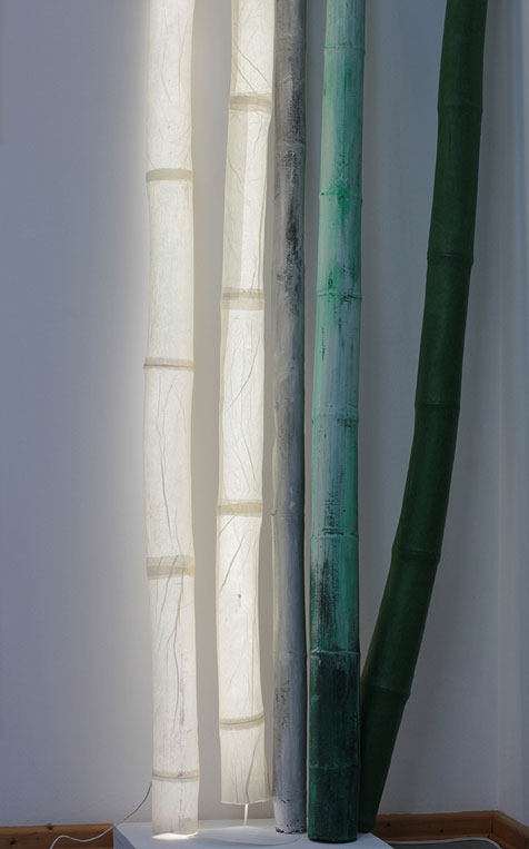 "Jeong - Dawn - illuminated bamboo objects"